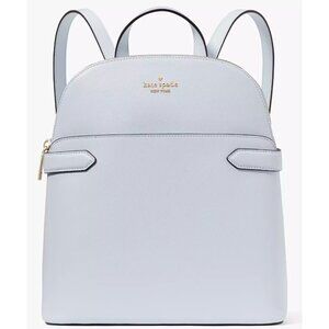 S Kate Spade Staci Dome Backpack Pale Sapphire Leather Bag Blue KG021 NWT $359